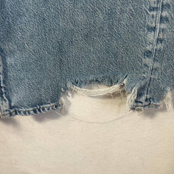 American Eagle Jeans Women's 16 Baggy High Rise Skater Wide Leg raw hem med wash - Picture 2 of 6